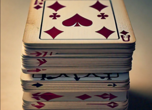 Single playing card stack